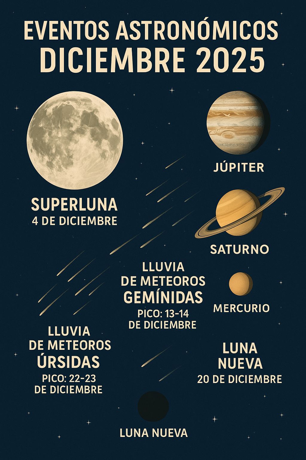 Eventos astronomicos Diciembre 2025