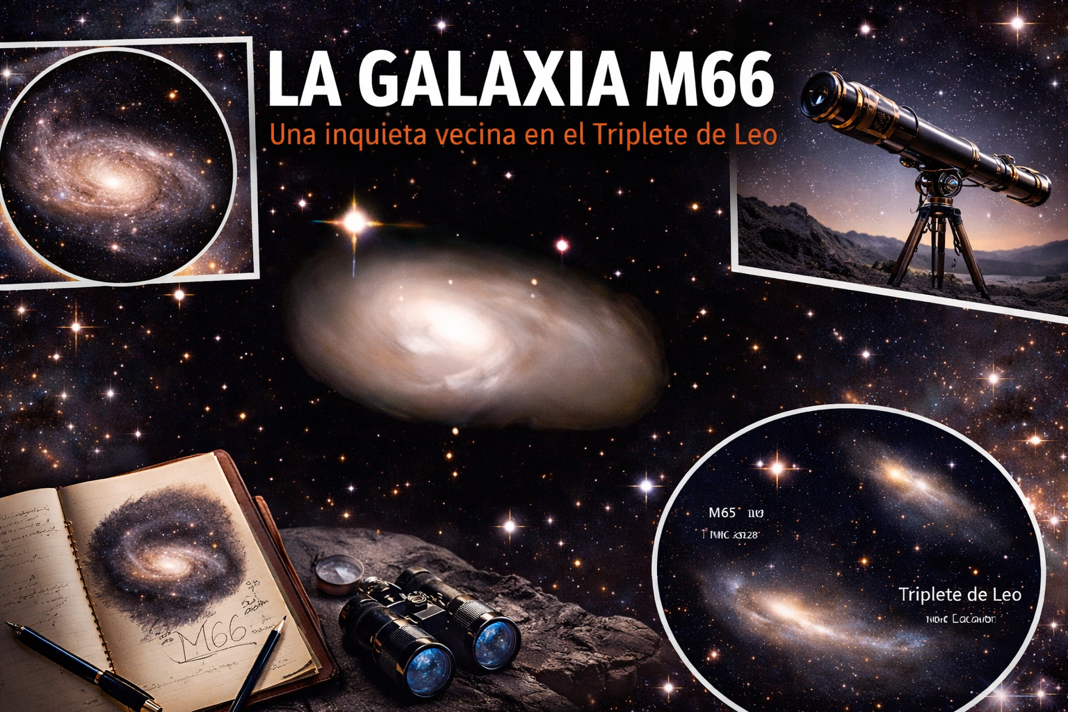 M66: una galaxia inquieta en el corazón del Triplete de Leo
