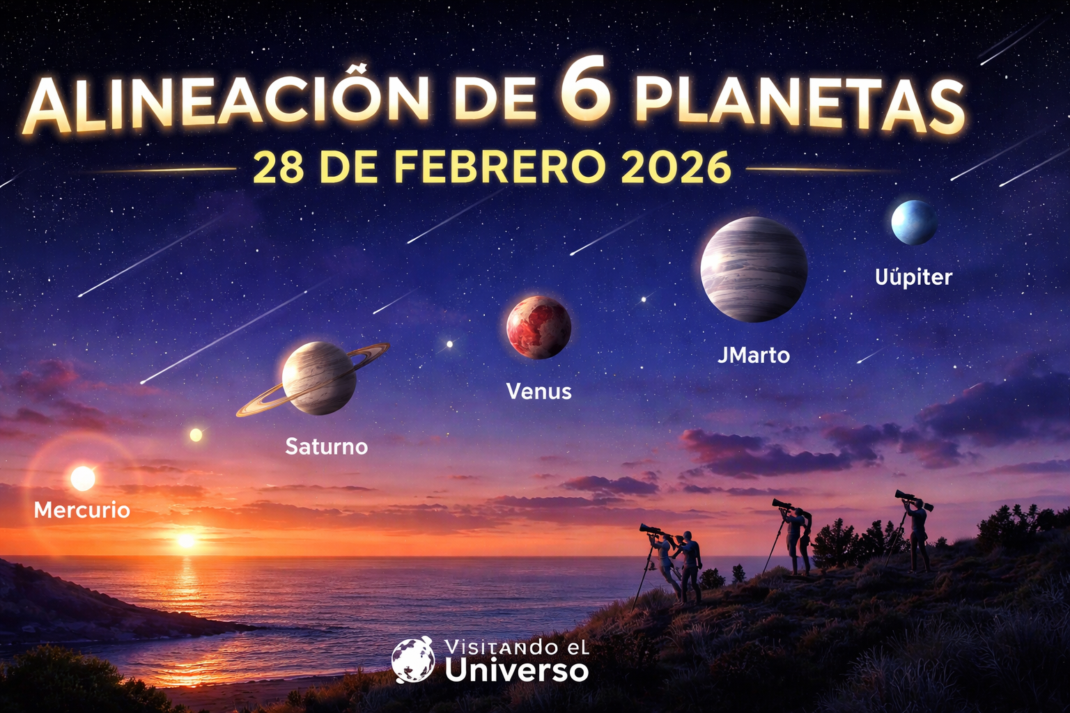 Alineación de seis planetas el 28 de febrero de 2026: qué es y cómo observarlos