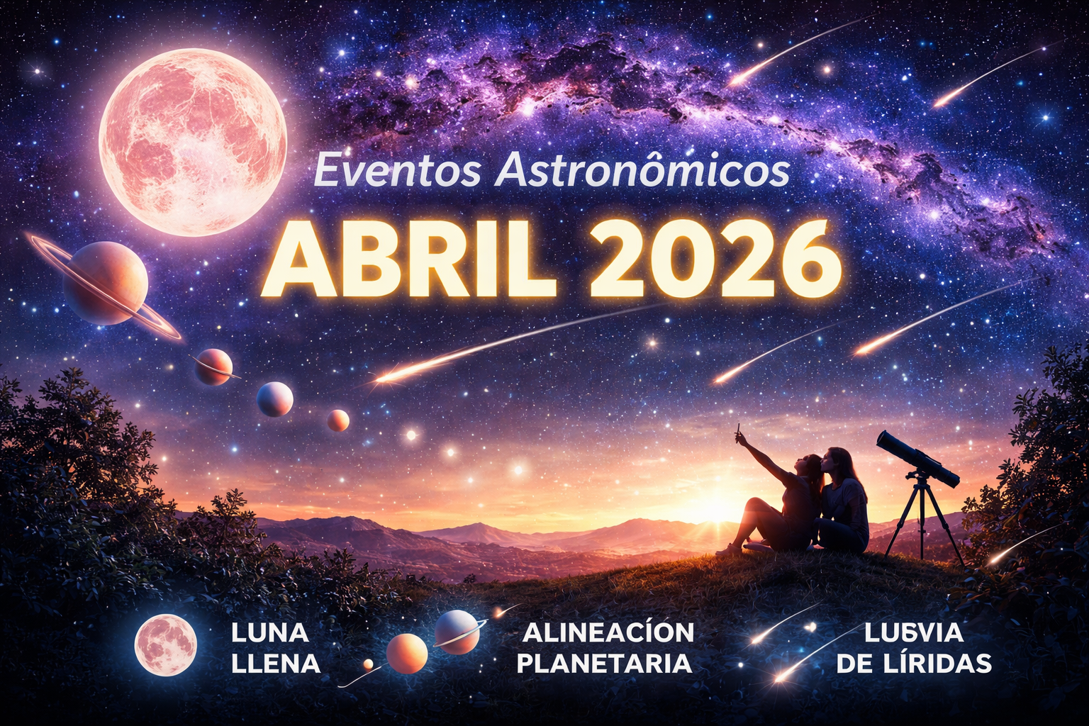 Eventos Astronomicos Abril de 2026: Un mes para mirar al cielo