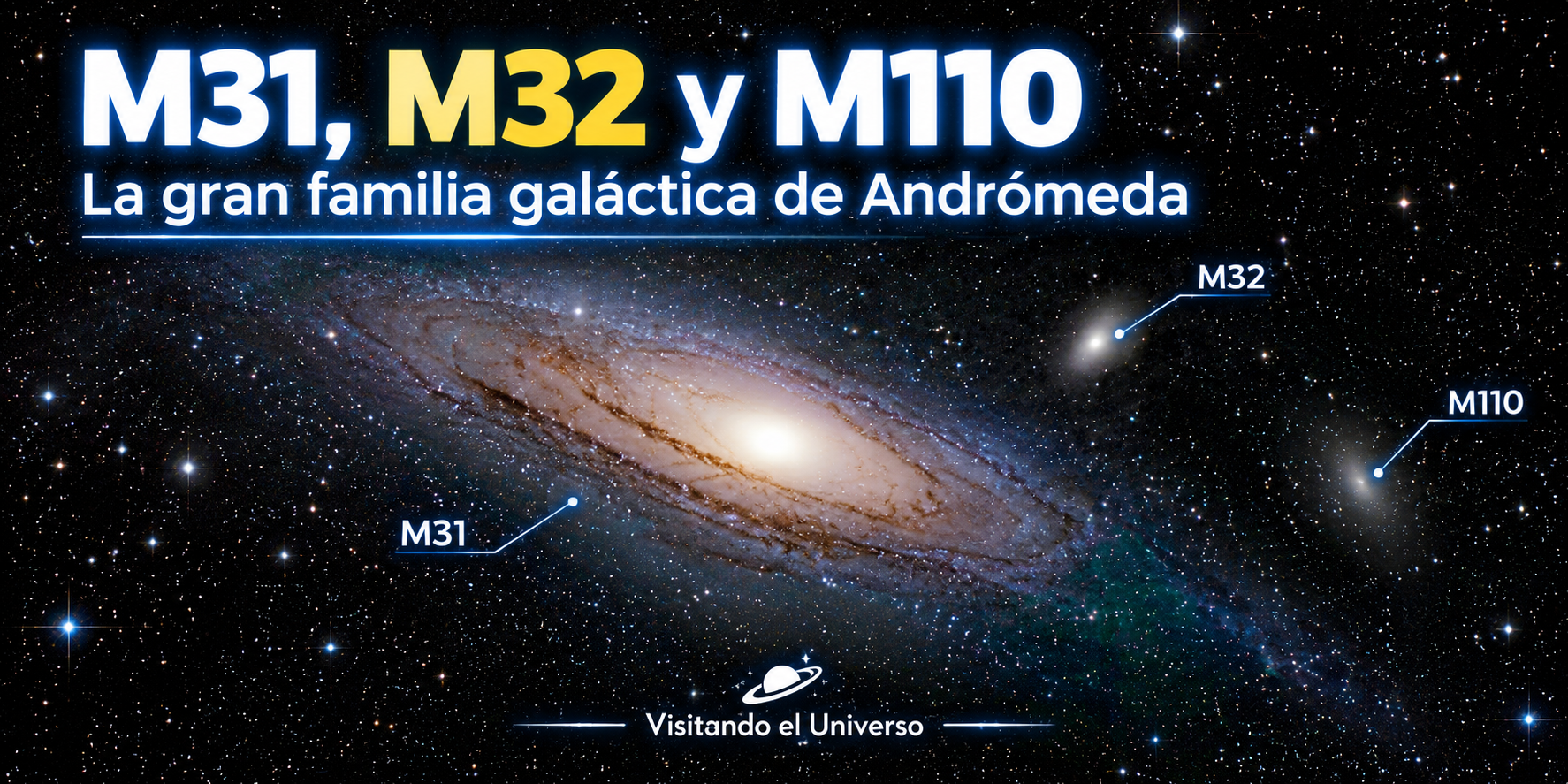 M31, M32 y M110: La gran familia galáctica de Andrómeda